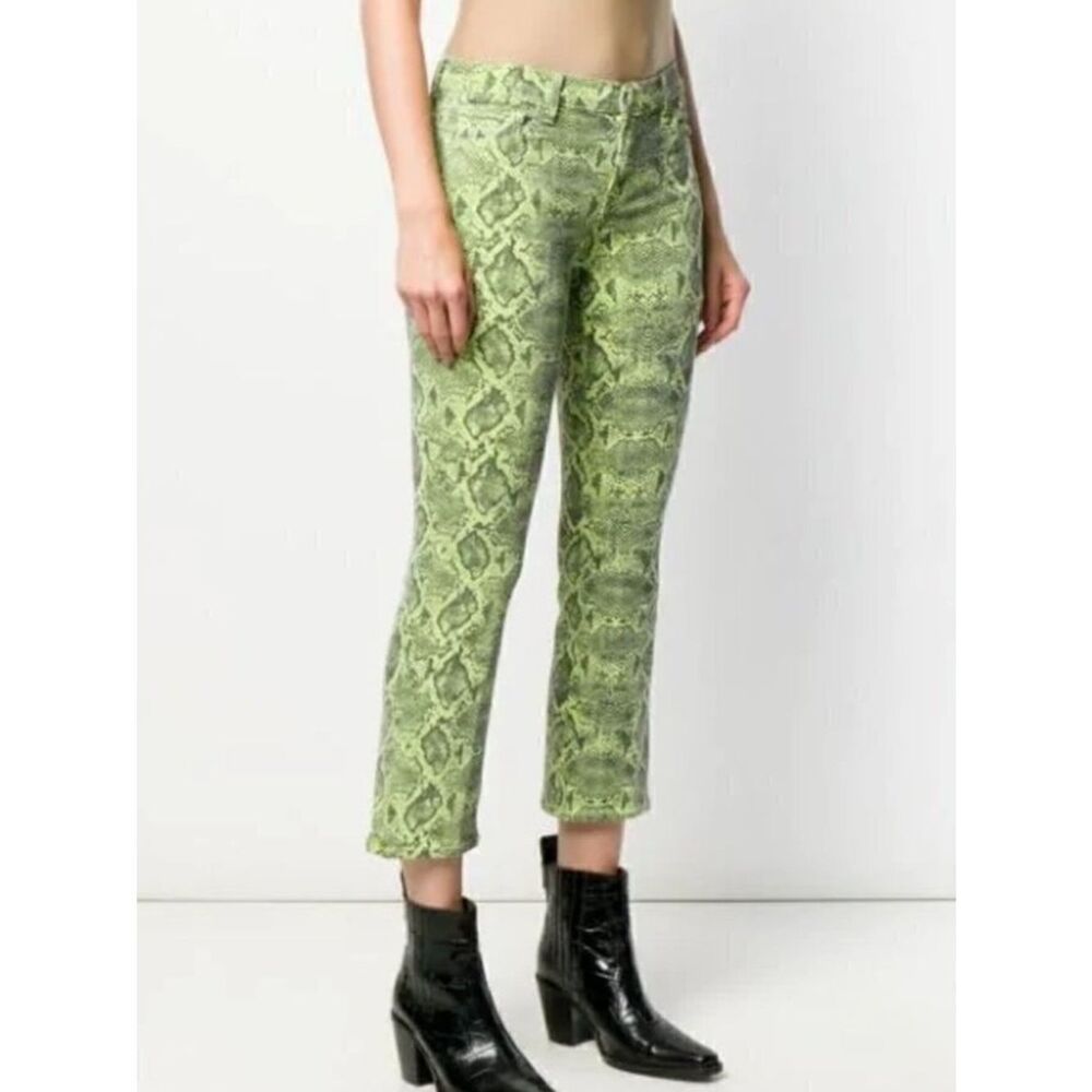 NWT J Brand Lime Boa Selena Mid-rise Cropped Boot Denim Sz 26 Neon